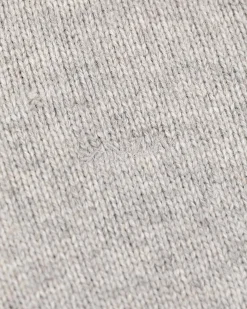 Wool plain half zip pullover - Grey Melange
