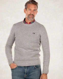 Wool pullover round neck - Grey Melange